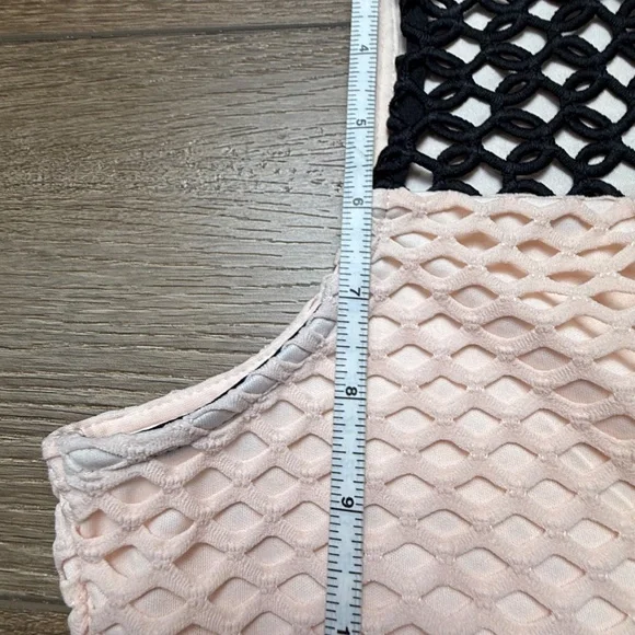 TopShop Geo Lace Midi Dress, Pink/Black, Fitted, NWT Size 6, Sleeveless - Picture 4 of 15